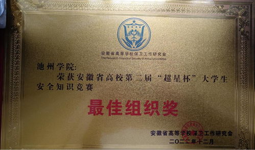 我校荣获安徽省高校第二届“超星杯”大学生国家安全知识竞赛最佳组织奖